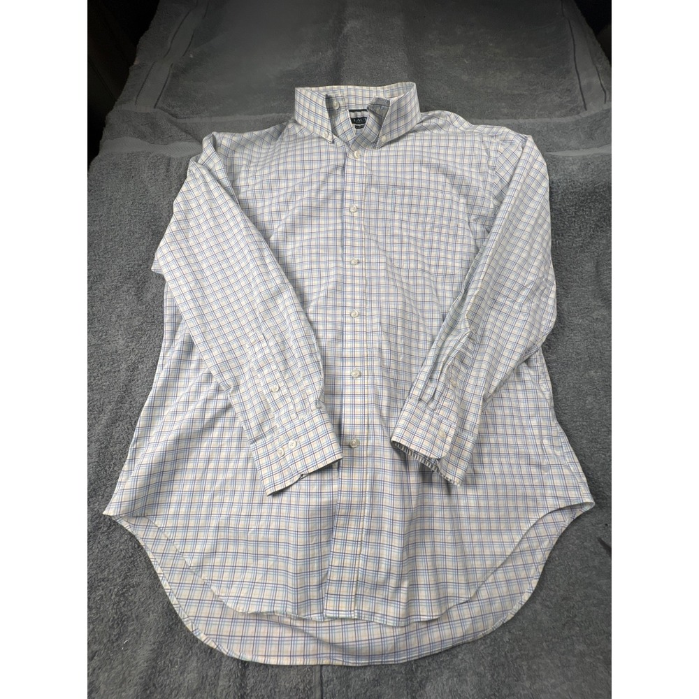 Lauren Ralph Lauren Mens Classic Fit Stretch Non Iron Plaid Shirt 17.5 34 35